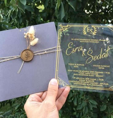 Gri Şeffaf Mühürlü Davetiye - 2