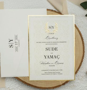 Yaldız Desenli Sade Davetiye